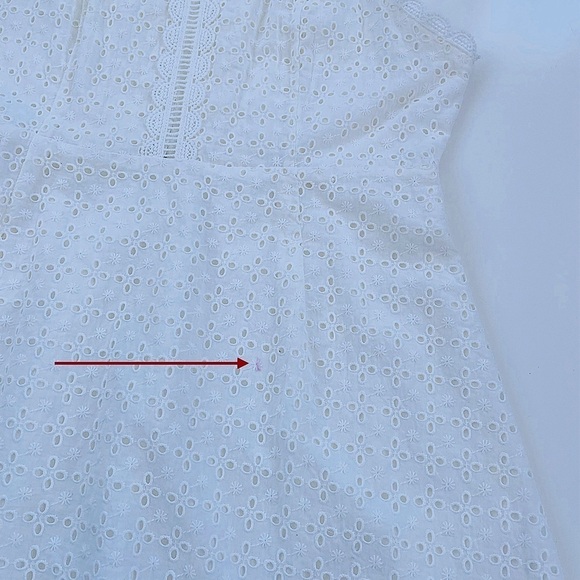 Lulu's White Let Your Heart Go Eyelet Mini Dress Size Large - Picture 4 of 9